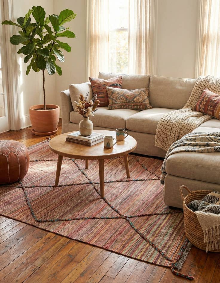 Detail image of 4' 10 x 6' 2  Hand Knotted Moroccan Wool Rug