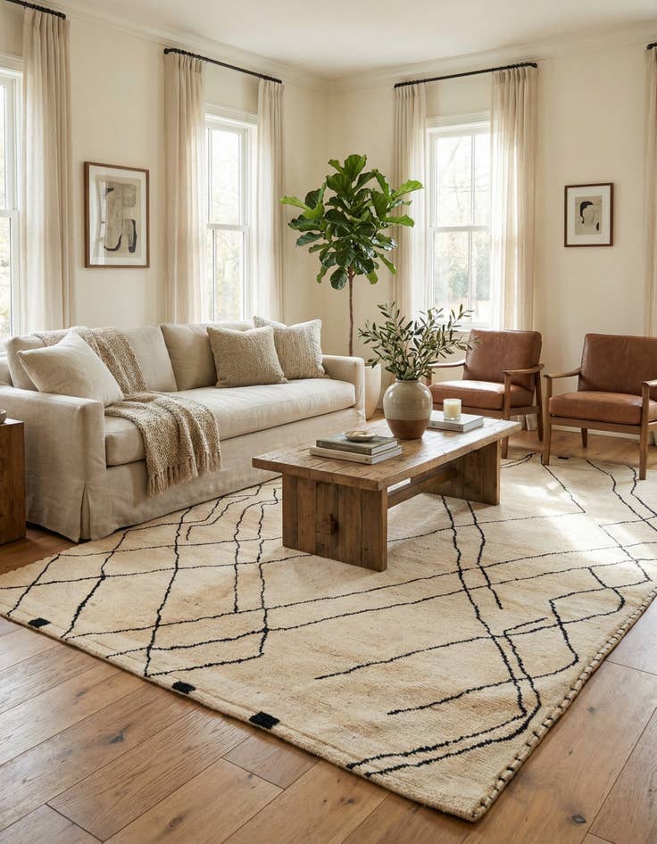 Detail image of 6' x 8'  Hand Knotted Darya Wool Rug