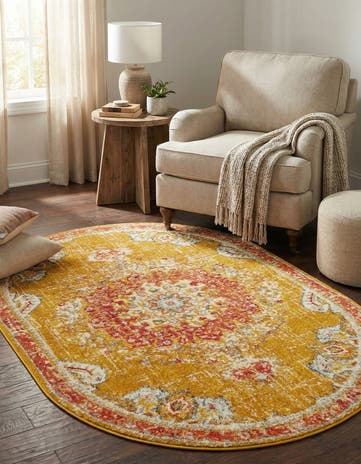 Gold Madeline Oval Rug