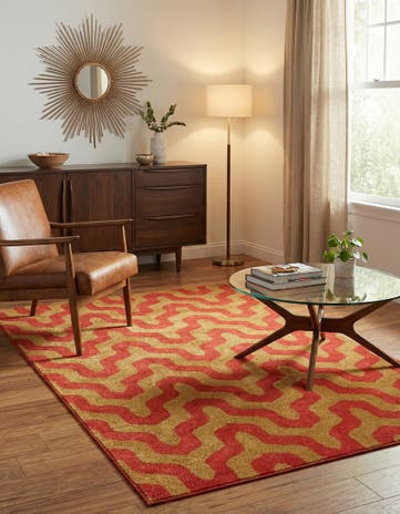 Red Chevron Rug