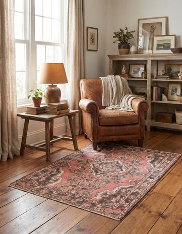 3' 5 x 4' 9 Hand Knotted Ultra Vintage Persian Wool Rug