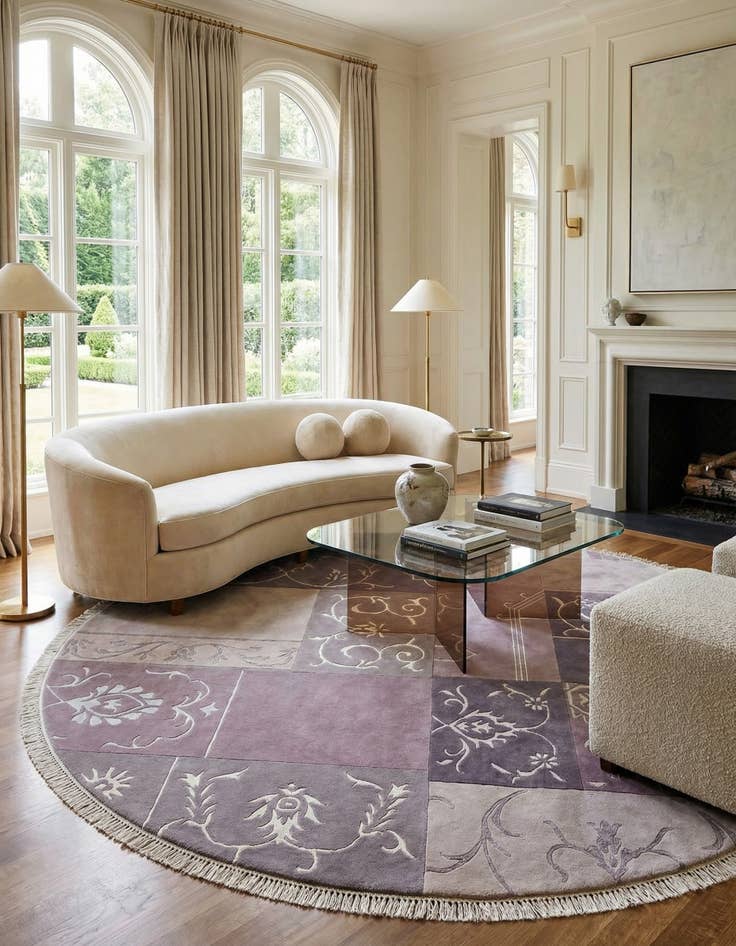 Detail image of 6' 7 x 6' 7  Hand Knotted Darya Wool Round Rug