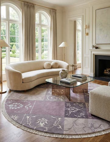 6' 7 x 6' 7 Hand Knotted Darya Wool Round Rug