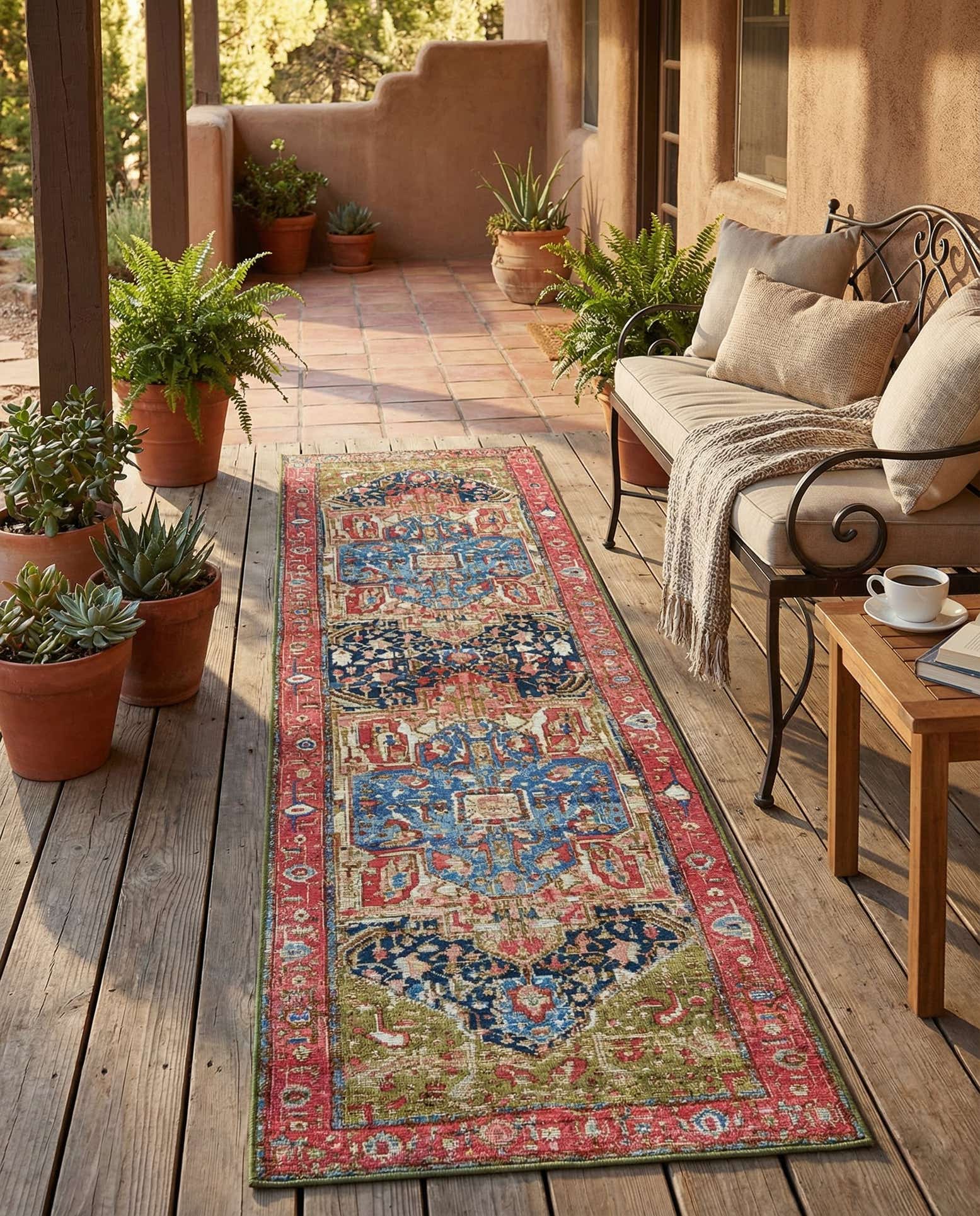 2' 7 x 10' Easy-Clean Traditional Indoor / Outdoor Runner Rug