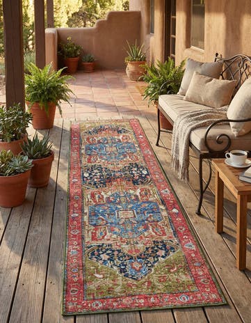 2' 7 x 10' Easy-Clean Traditional Indoor / Outdoor Runner Rug