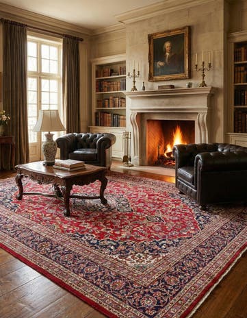 9' 10 x 12' 5 Hand Knotted Mashad Persian Wool Rug