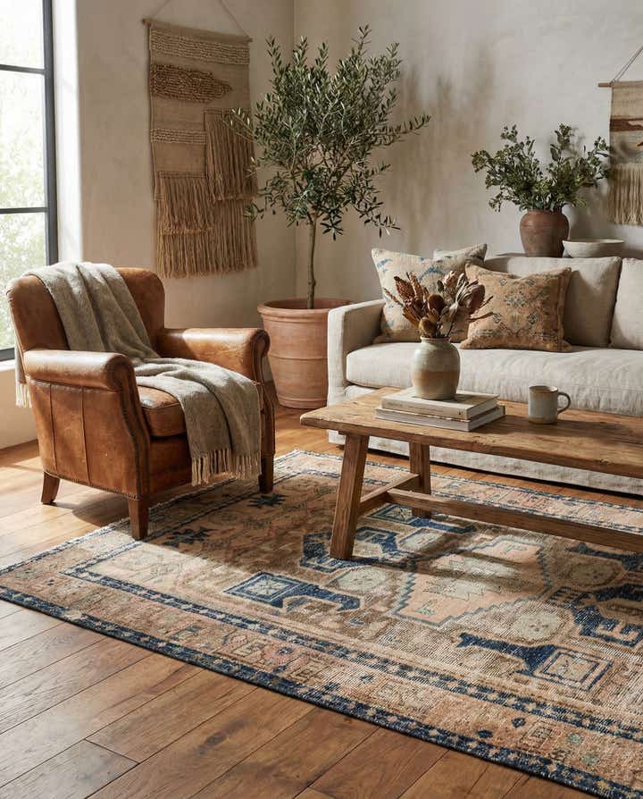 3' 8 x 6' 6 Hand Knotted Ultra Vintage Persian Wool Rug