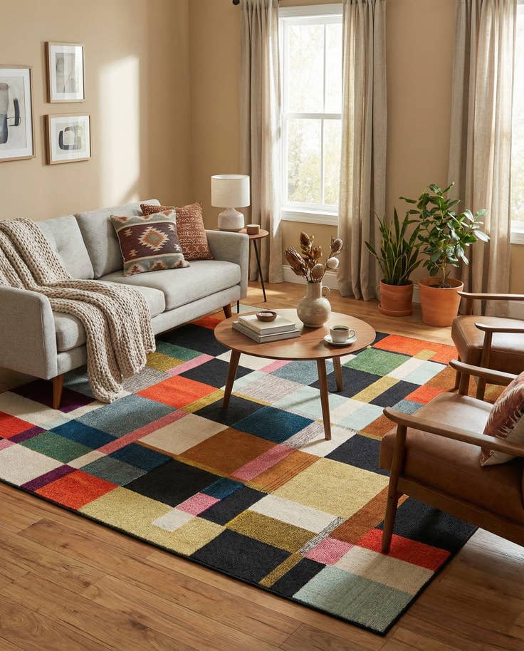 Detail image of 7' 10 x 7' 10 Easy-Clean Casablanca Indoor / Outdoor Square Rug