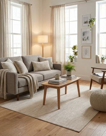 Ivory Finsbury Square Rug