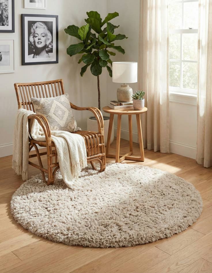 Detail image of 3' 3 x 3' 3 Marilyn Monroe™ Shag Round Rug