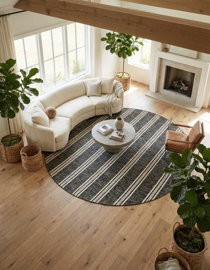 Detail image of 12' x 12'  Washable Jill Zarin Anguilla Indoor / Outdoor Round Rug