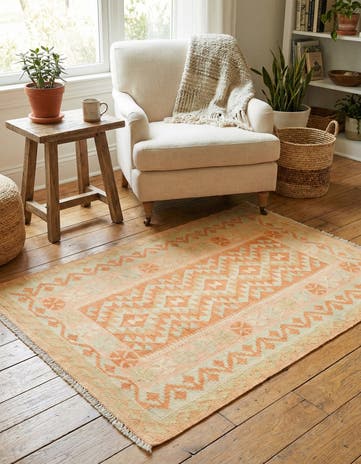 3' x 4' 10 Hand Woven Kilim Waziri Wool Rug