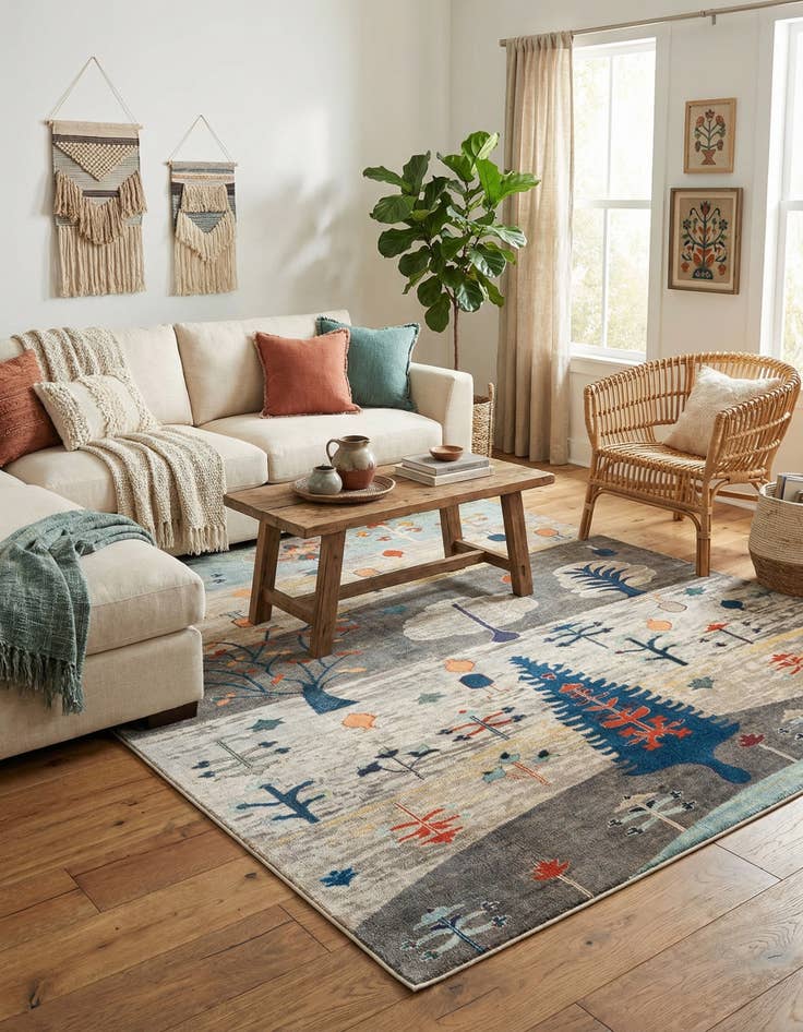 Detail image of 9' 10 x 9' 10  Washable Vivid Square Rug