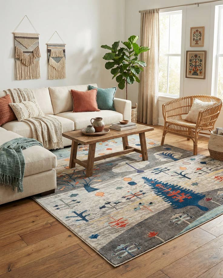 Detail image of 9' 10 x 9' 10 Washable Vivid Square Rug