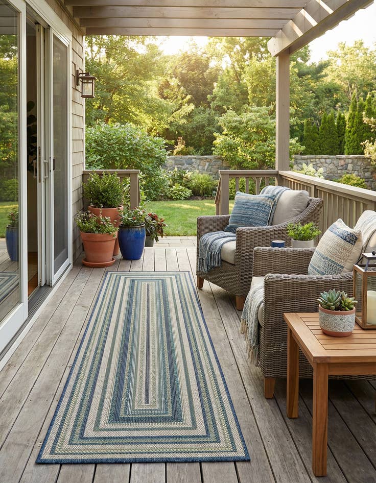 Detail image of 2' 7 x 12'  Washable Baja Indoor / Outdoor Runner Rug