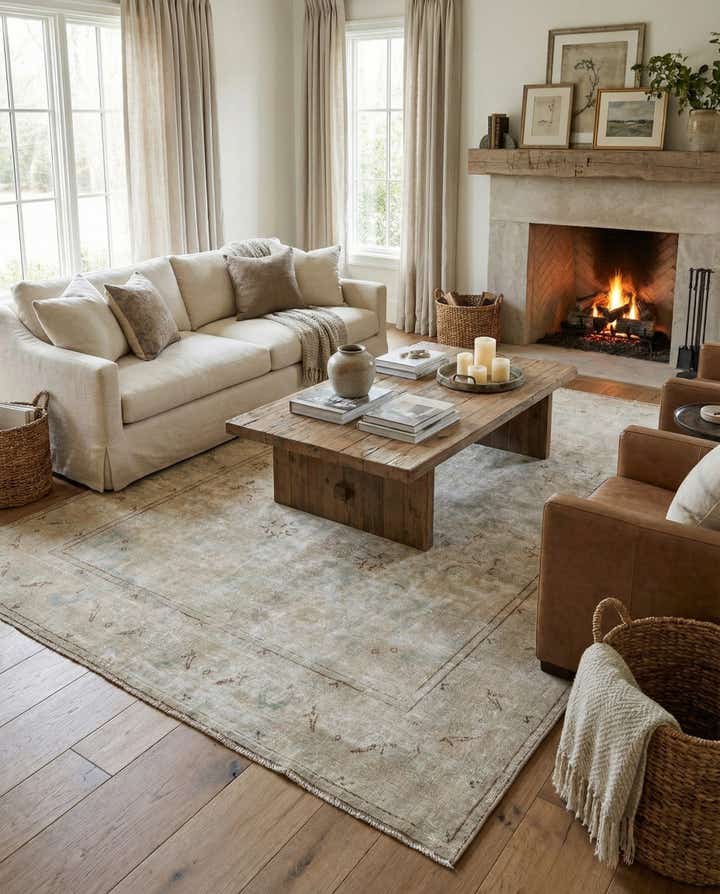 6' 3 x 9' 6 Hand Knotted Ultra Vintage Persian Wool Rug