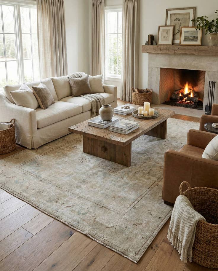 Detail image of 6' 3 x 9' 6 Hand Knotted Ultra Vintage Persian Wool Rug