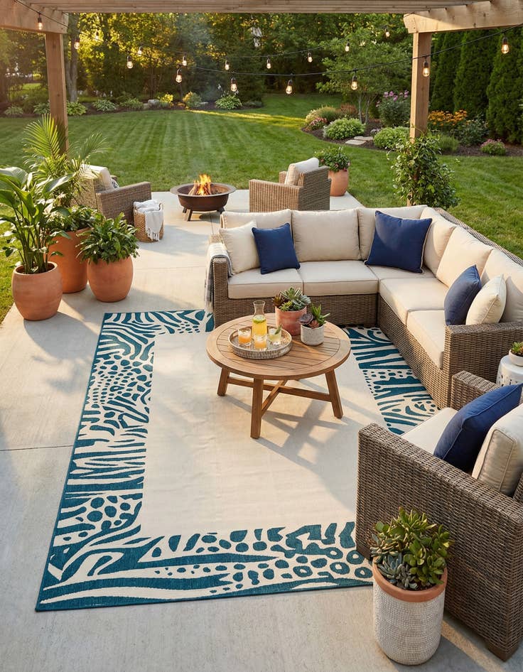 Detail image of 9' x 12'  Washable Safari Indoor / Outdoor Rug