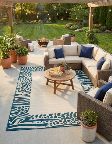 9' x 12' Easy-Clean Safari Indoor / Outdoor Rug