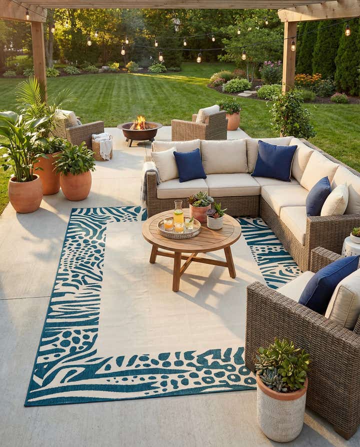 9' x 12' Easy-Clean Safari Indoor / Outdoor Rug