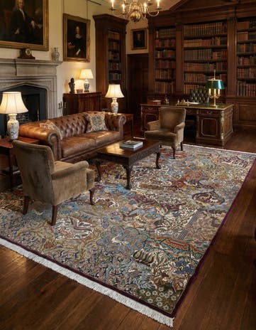 9' 9 x 12' 7 Hand Knotted Kashmar Persian Wool Rug