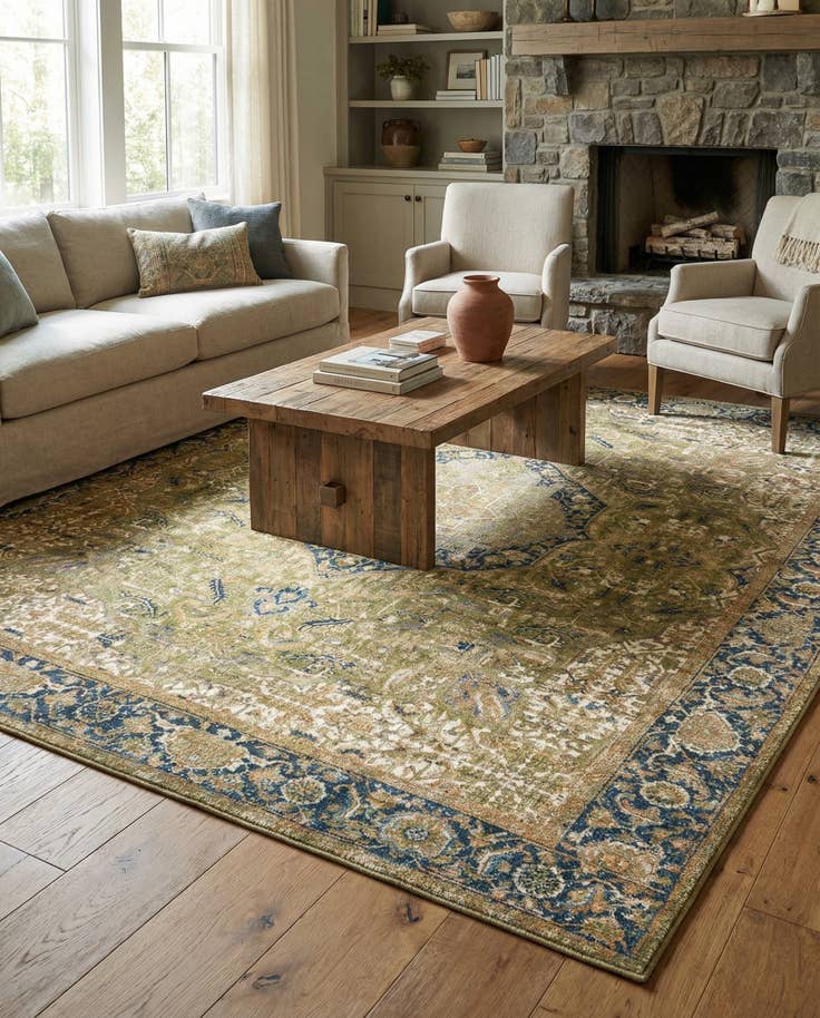 Detail image of 10' x 12' Easy-Clean Traditional Indoor / Outdoor Rug