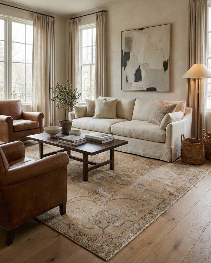 Detail image of 6' x 8' 7 Hand Knotted Ultra Vintage Persian Wool Rug