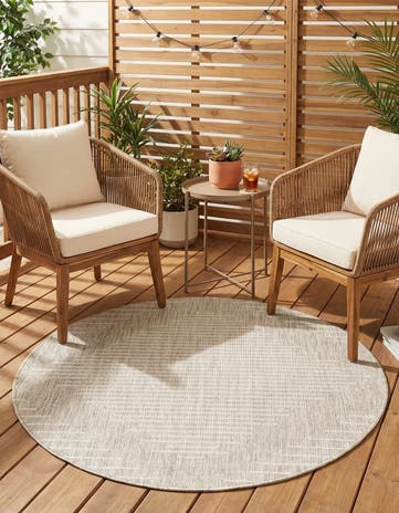 4' x 4' Easy-Clean Modern Indoor / Outdoor Round Rug