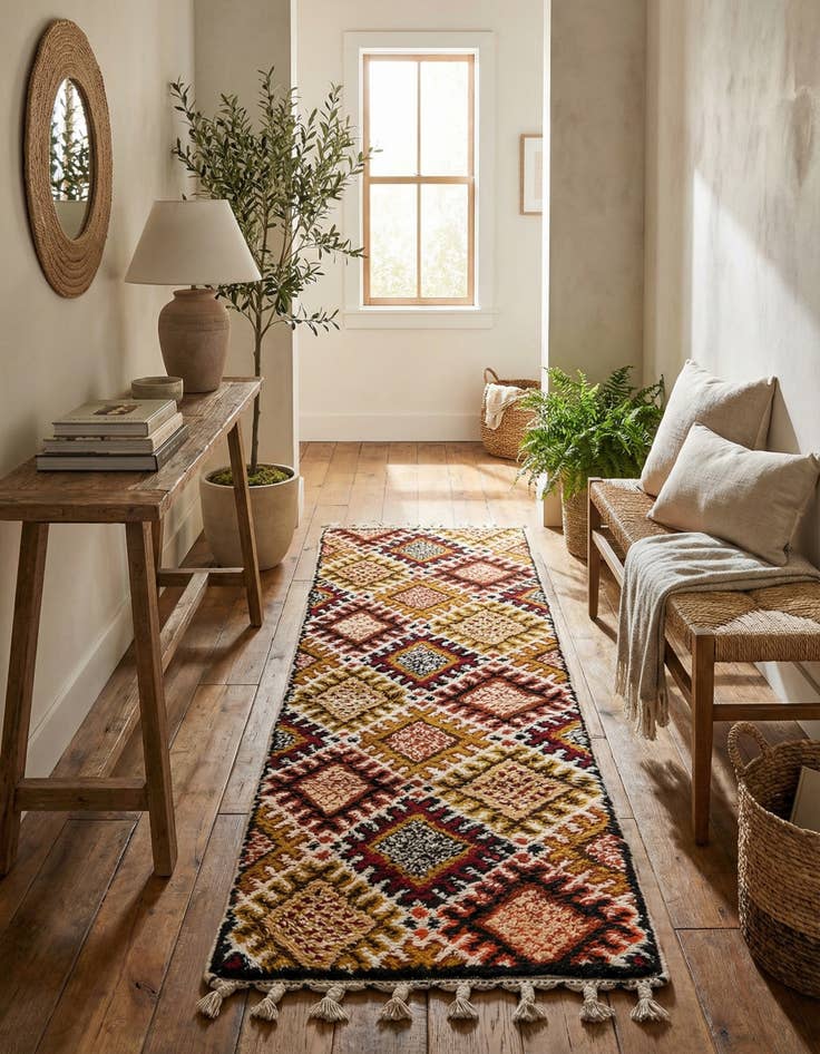 Detail image of 2' 8 x 8' 1  Hand Knotted Moroccan Wool Runner Rug