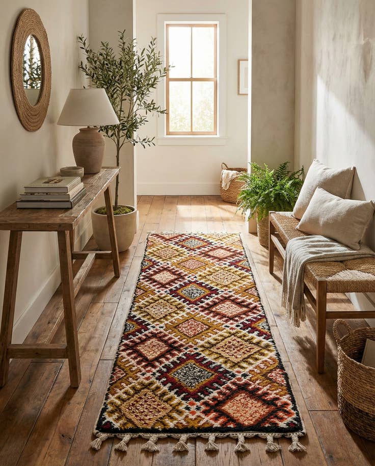 Detail image of 2' 8 x 8' 1 Hand Knotted Moroccan Wool Runner Rug