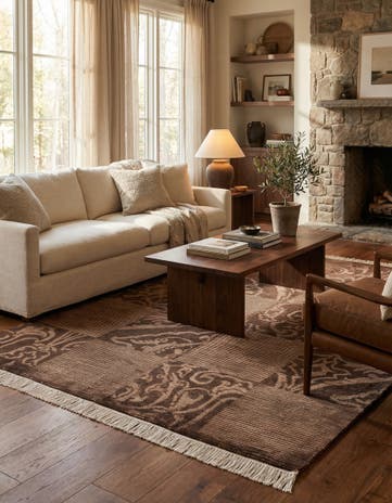 4' 11 x 6' 7 Hand Knotted Darya Wool Rug