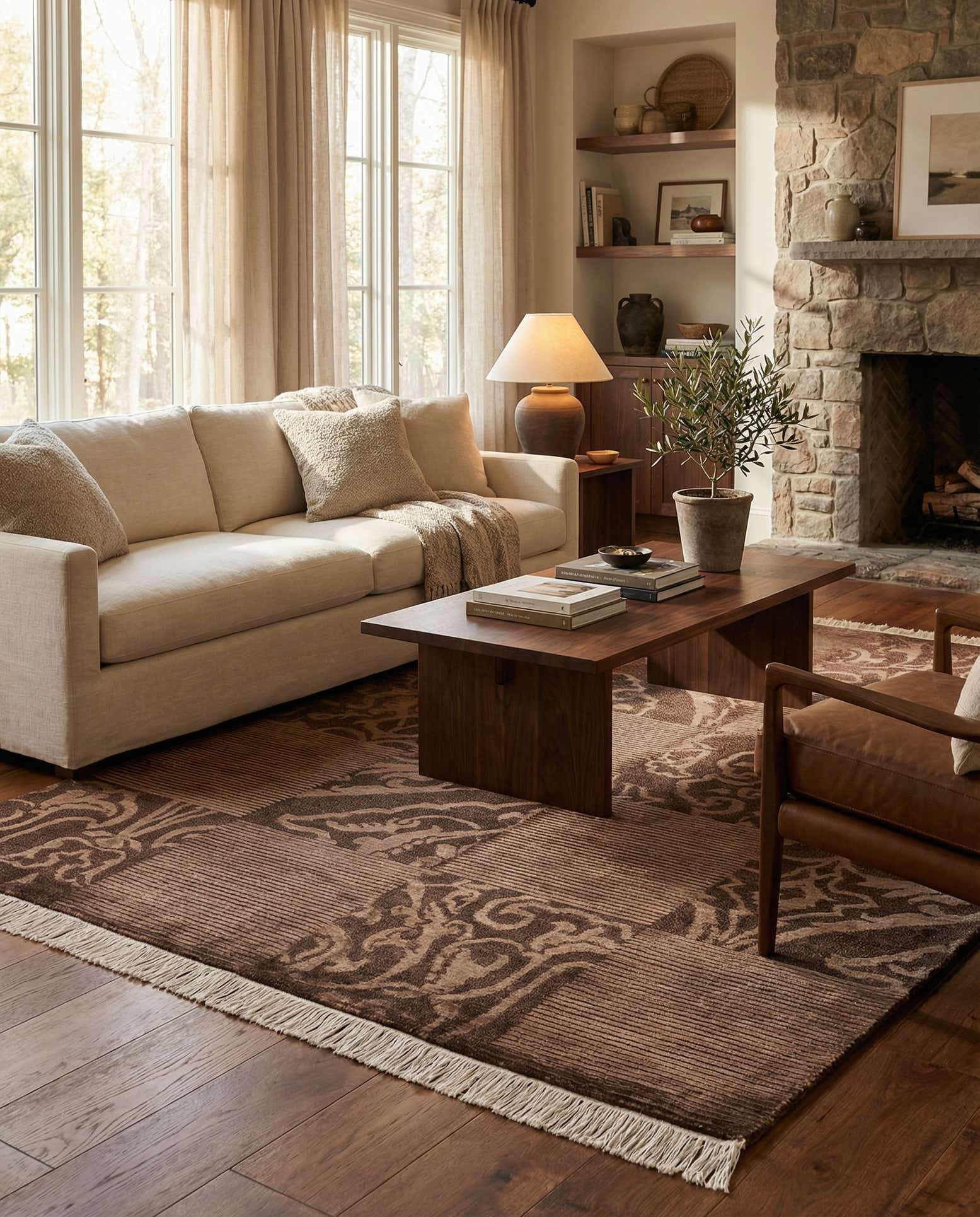 4' 11 x 6' 7 Hand Knotted Darya Wool Rug
