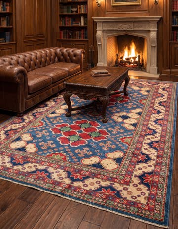 6' 4 x 9' 6 Hand Knotted Kazak Rug