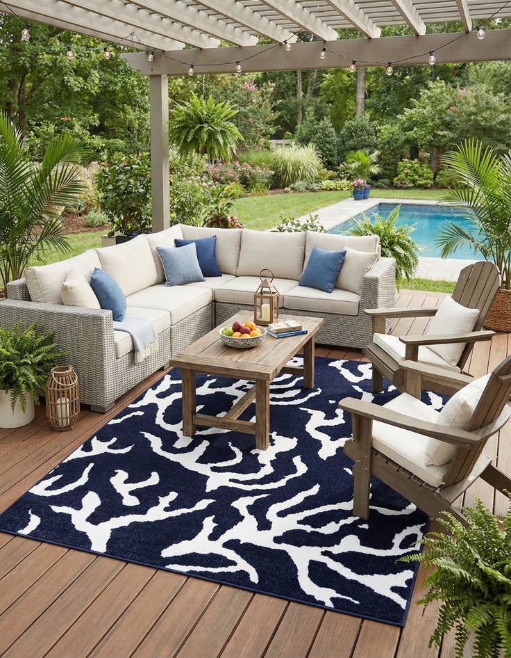 Detail image of 7' 10 x 10'  Washable Sabrina Soto Indoor / Outdoor Rug