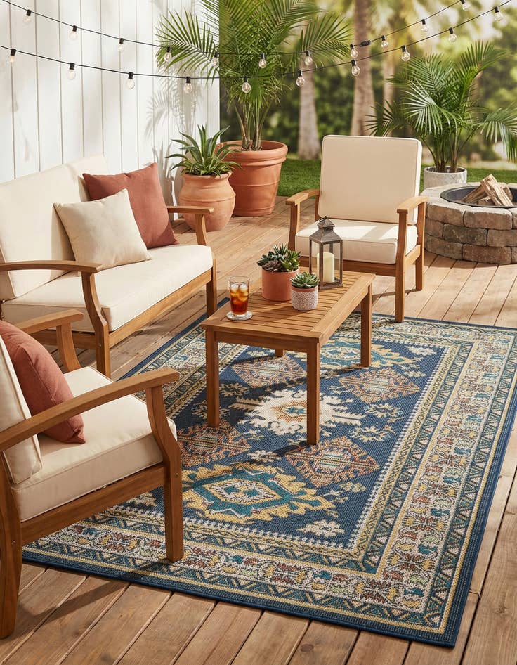 Detail image of 5' 3 x 8'  Washable Baja Indoor / Outdoor Rug