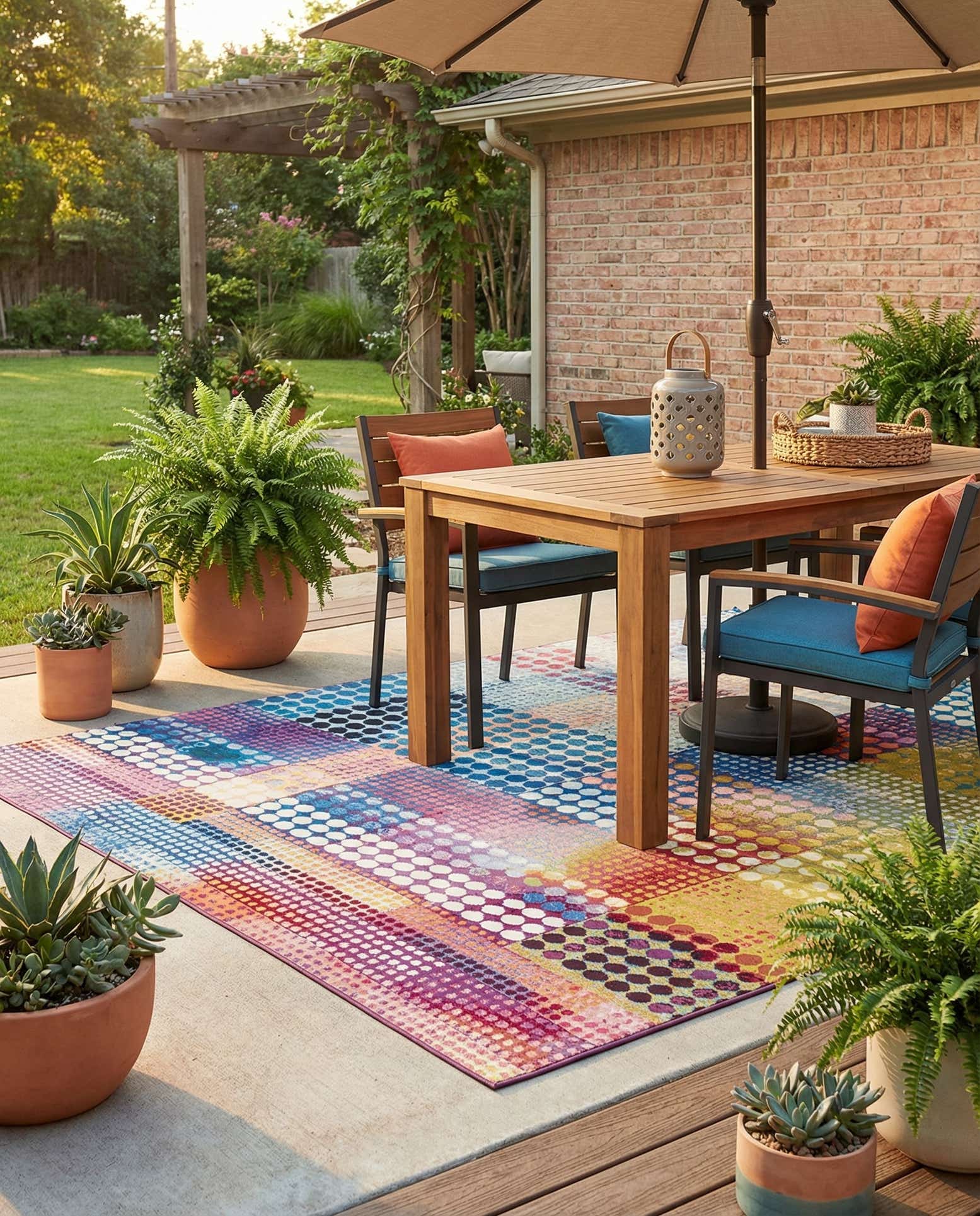 9' x 12' Easy-Clean Modern Indoor / Outdoor Rug