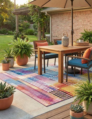 Easy-Clean Modern Indoor / Outdoor Rug