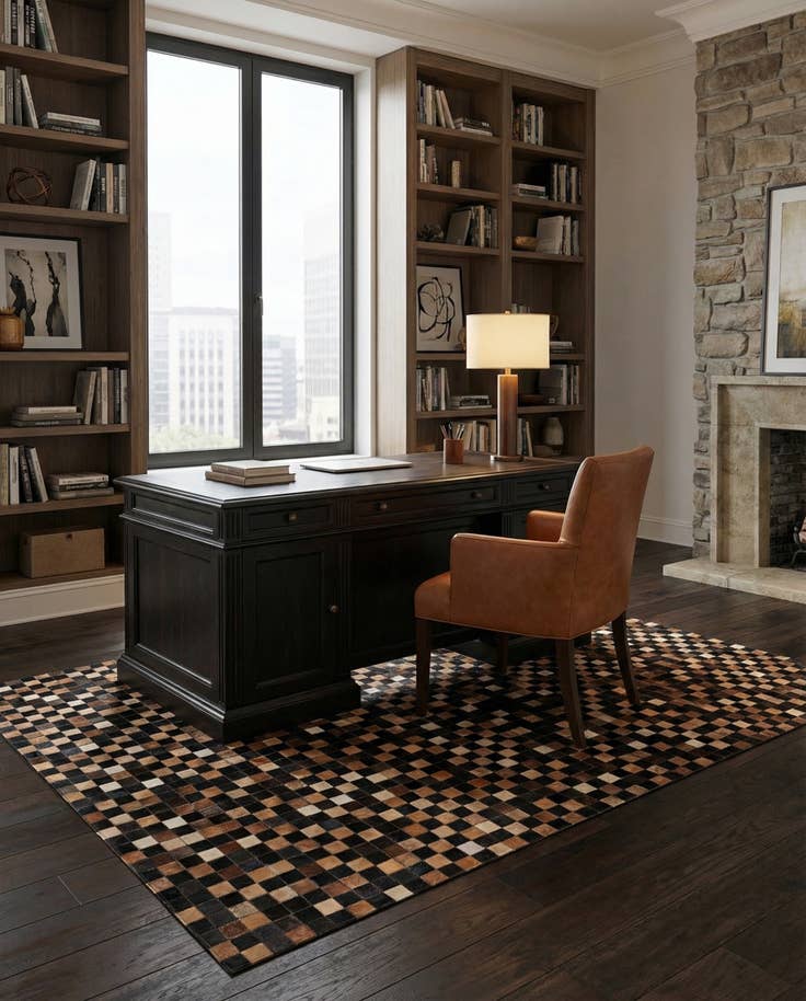 Detail image of 5' x 8' Cowhide Leather Rug