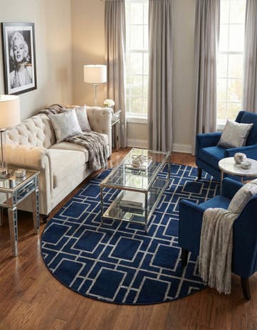 5' 3 x 8' Marilyn Monroe™ Glam Deco Oval Rug