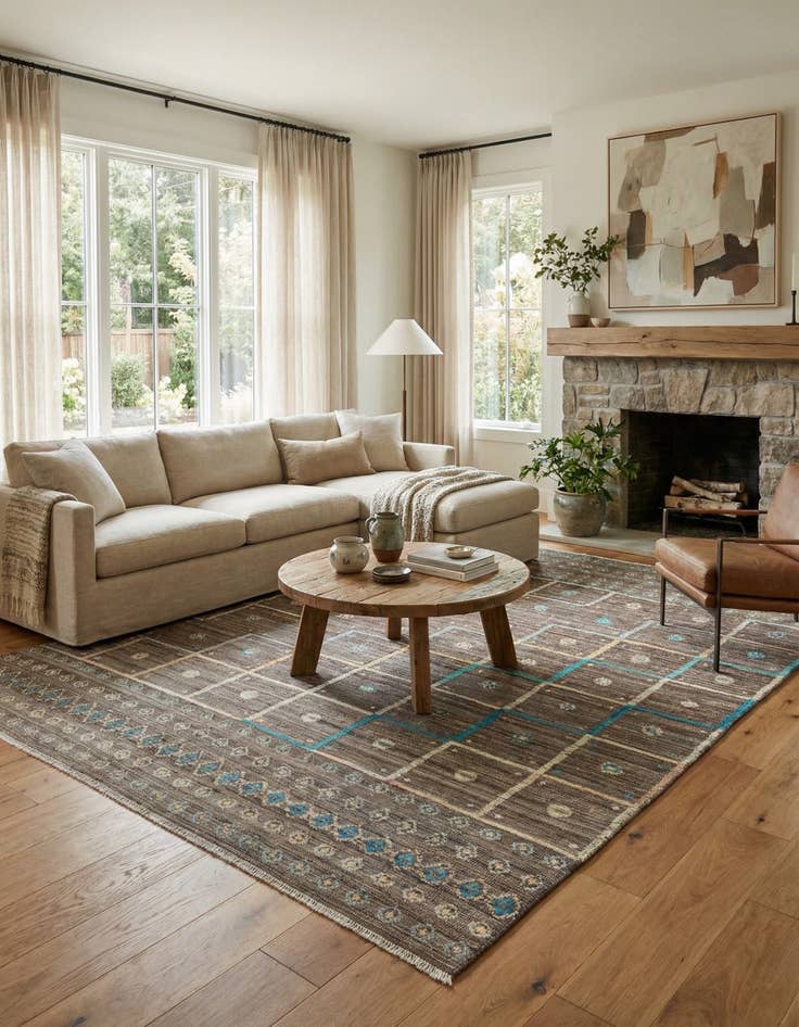 Detail image of 8' 3 x 9' 10  Hand Knotted Modern Ziegler Wool Rug