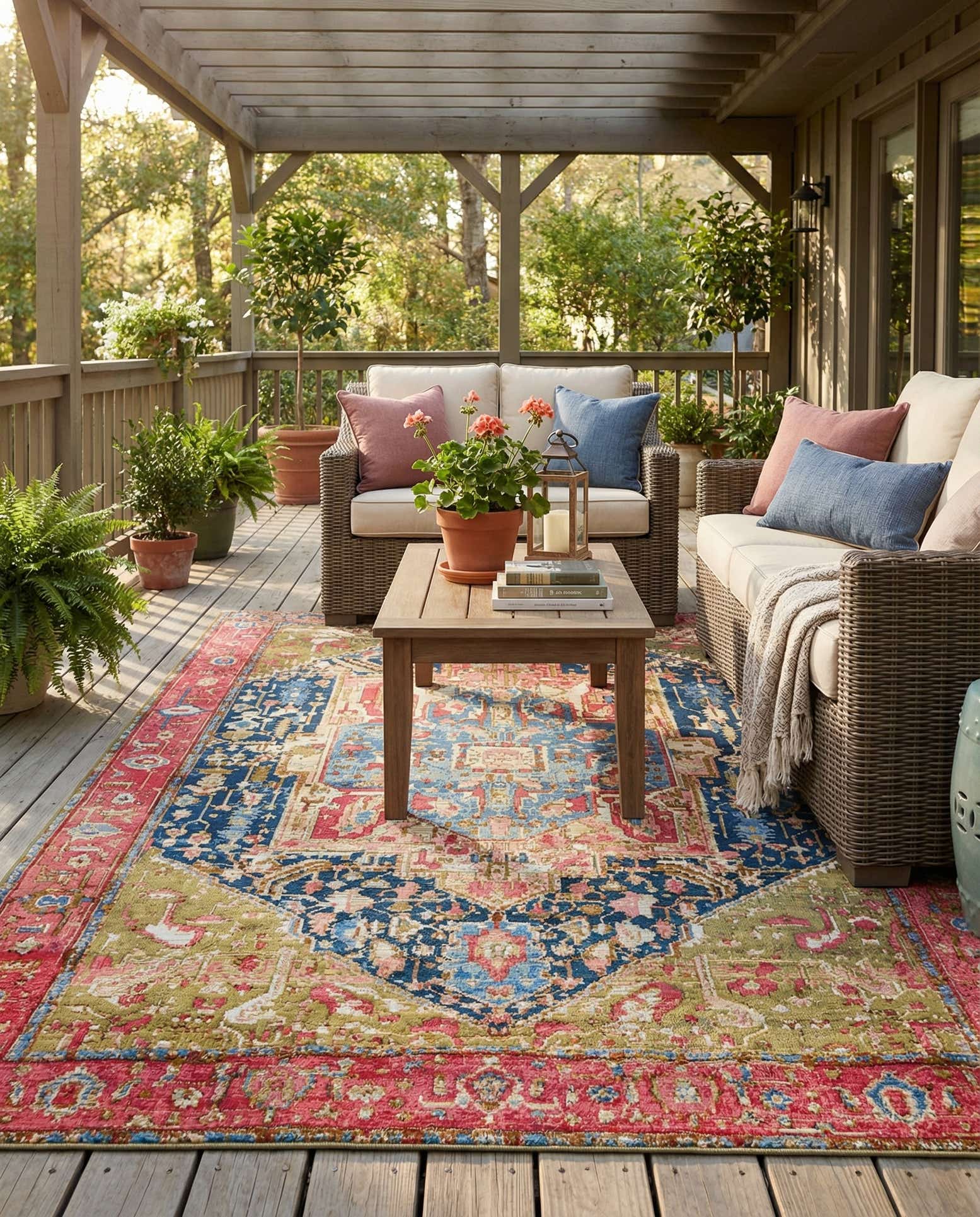 7' x 10' Easy-Clean Traditional Indoor / Outdoor Rug