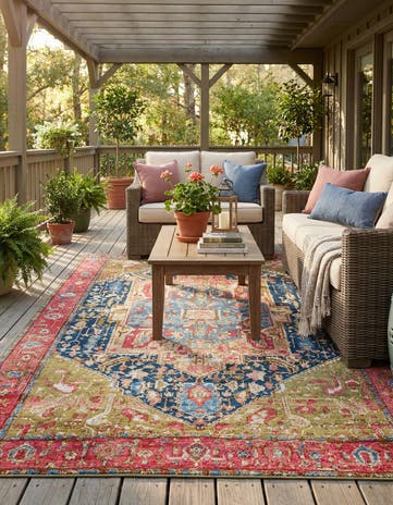 7' x 10' Easy-Clean Traditional Indoor / Outdoor Rug