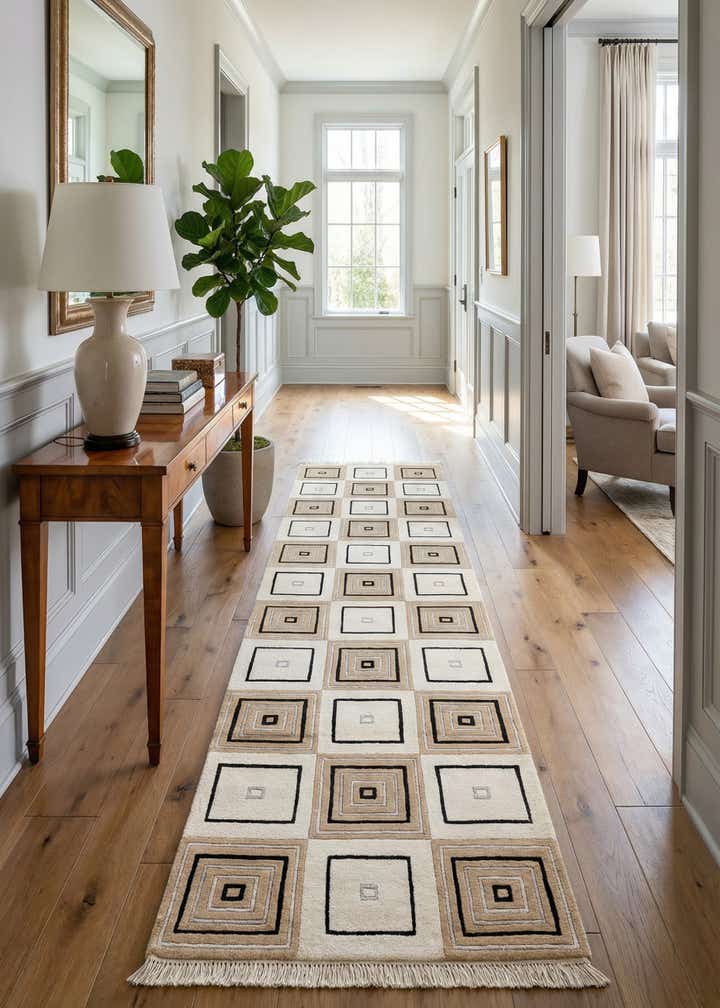 2' 9 x 9' 9 Hand Knotted Darya Wool Runner Rug