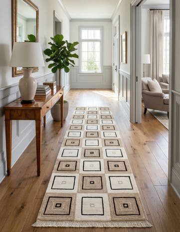 2' 9 x 9' 9 Hand Knotted Darya Wool Runner Rug