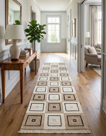 2' 9 x 9' 9 Hand Knotted Darya Wool Runner Rug
