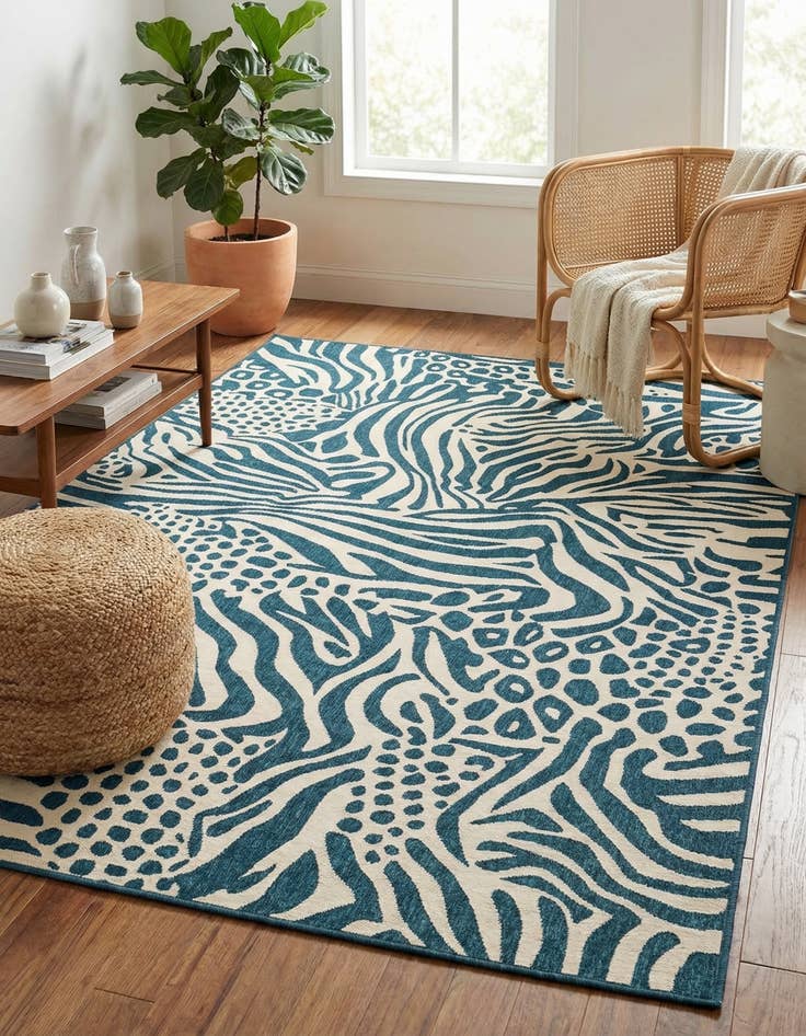 Detail image of  7' 10 x 10'  Washable Safari Indoor / Outdoor Rug