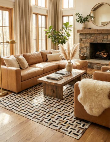 4' 11 x 7' 11 Cowhide Stocks Rug