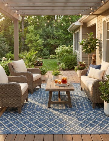 6' x 9' Easy-Clean Trellis Indoor / Outdoor Rug