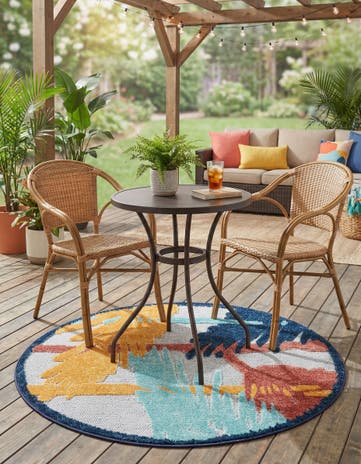 3' 3 x 3' 3 Easy-Clean Belize Indoor / Outdoor Round Rug