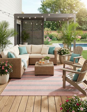 10' 8 x 10' 8 Easy-Clean Jill Zarin Anguilla Indoor / Outdoor Square Rug